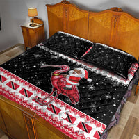 Trinidad And Tobago Christmas Quilt Bed Set Funny Santa Riding Scarlet Ibis - Wonder Print Shop