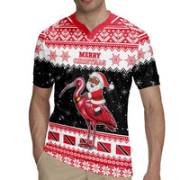 Trinidad And Tobago Christmas Rugby Jersey Funny Santa Riding Scarlet Ibis - Wonder Print Shop