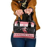 Trinidad And Tobago Christmas Shoulder Handbag Funny Santa Riding Scarlet Ibis - Wonder Print Shop
