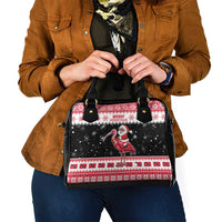 Trinidad And Tobago Christmas Shoulder Handbag Funny Santa Riding Scarlet Ibis - Wonder Print Shop