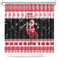 Trinidad And Tobago Christmas Shower Curtain Funny Santa Riding Scarlet Ibis - Wonder Print Shop