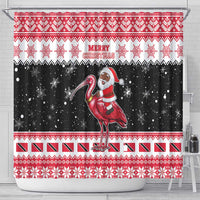 Trinidad And Tobago Christmas Shower Curtain Funny Santa Riding Scarlet Ibis - Wonder Print Shop