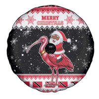 Trinidad And Tobago Christmas Spare Tire Cover Funny Santa Riding Scarlet Ibis - Wonder Print Shop