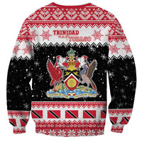 Trinidad And Tobago Christmas Sweatshirt Funny Santa Riding Scarlet Ibis - Wonder Print Shop