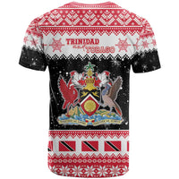 Trinidad And Tobago Christmas T Shirt Funny Santa Riding Scarlet Ibis - Wonder Print Shop