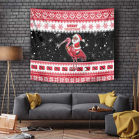 Trinidad And Tobago Christmas Tapestry Funny Santa Riding Scarlet Ibis - Wonder Print Shop