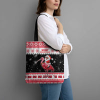 Trinidad And Tobago Christmas Tote Bag Funny Santa Riding Scarlet Ibis - Wonder Print Shop