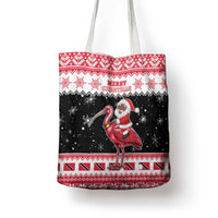 Trinidad And Tobago Christmas Tote Bag Funny Santa Riding Scarlet Ibis - Wonder Print Shop