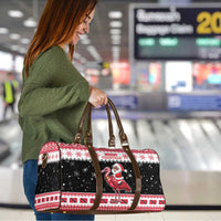 Trinidad And Tobago Christmas Travel Bag Funny Santa Riding Scarlet Ibis - Wonder Print Shop