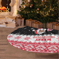 Trinidad And Tobago Christmas Tree Skirt Funny Santa Riding Scarlet Ibis - Wonder Print Shop