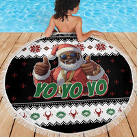 South Africa Christmas Beach Blanket Hip Hop Santa Claus LT05 - Wonder Print Shop