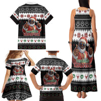 South Africa Christmas Family Matching Tank Maxi Dress and Hawaiian Shirt Hip Hop Santa Claus LT05 - Wonder Print Shop