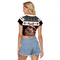 South Africa Christmas Raglan Cropped T Shirt Hip Hop Santa Claus LT05 - Wonder Print Shop