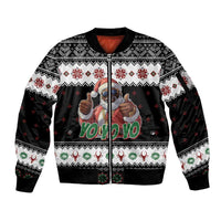South Africa Christmas Sleeve Zip Bomber Jacket Hip Hop Santa Claus LT05 - Wonder Print Shop