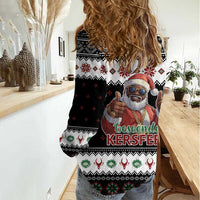 South Africa Christmas Women Casual Shirt Hip Hop Santa Claus LT05 - Wonder Print Shop