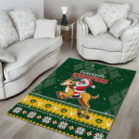 South Africa Christmas Area Rug Funny Santa Riding Springbok LT05 - Wonder Print Shop