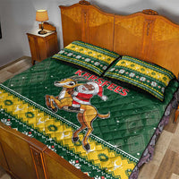 South Africa Christmas Quilt Bed Set Funny Santa Riding Springbok LT05 - Wonder Print Shop