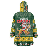South Africa Christmas Wearable Blanket Hoodie Funny Santa Riding Springbok LT05 - Wonder Print Shop