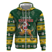 South Africa Christmas Zip Hoodie Funny Santa Riding Springbok LT05 - Wonder Print Shop