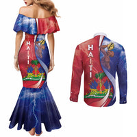 Haiti Independence Day Couples Matching Mermaid Dress and Long Sleeve Button Shirt The First Black Independent Nation - Wonder Print Shop