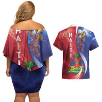 Haiti Independence Day Couples Matching Off Shoulder Short Dress and Hawaiian Shirt The First Black Independent Nation - Wonder Print Shop