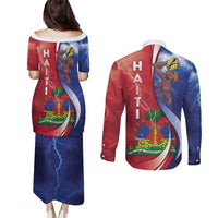 Haiti Independence Day Couples Matching Puletasi and Long Sleeve Button Shirt The First Black Independent Nation - Wonder Print Shop
