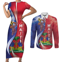 Haiti Independence Day Couples Matching Short Sleeve Bodycon Dress and Long Sleeve Button Shirt The First Black Independent Nation - Wonder Print Shop