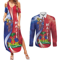 Haiti Independence Day Couples Matching Summer Maxi Dress and Long Sleeve Button Shirt The First Black Independent Nation - Wonder Print Shop