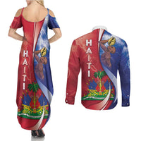 Haiti Independence Day Couples Matching Summer Maxi Dress and Long Sleeve Button Shirt The First Black Independent Nation - Wonder Print Shop