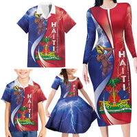 Haiti Independence Day Family Matching Long Sleeve Bodycon Dress and Hawaiian Shirt The First Black Independent Nation - Wonder Print Shop