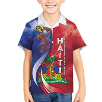 Haiti Independence Day Family Matching Off The Shoulder Long Sleeve Dress and Hawaiian Shirt The First Black Independent Nation - Wonder Print Shop