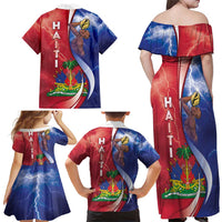 Haiti Independence Day Family Matching Off Shoulder Maxi Dress and Hawaiian Shirt The First Black Independent Nation - Wonder Print Shop