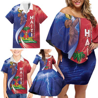 Haiti Independence Day Family Matching Off Shoulder Short Dress and Hawaiian Shirt The First Black Independent Nation - Wonder Print Shop
