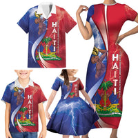 Haiti Independence Day Family Matching Short Sleeve Bodycon Dress and Hawaiian Shirt The First Black Independent Nation - Wonder Print Shop
