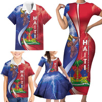 Haiti Independence Day Family Matching Short Sleeve Bodycon Dress and Hawaiian Shirt The First Black Independent Nation - Wonder Print Shop