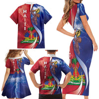 Haiti Independence Day Family Matching Short Sleeve Bodycon Dress and Hawaiian Shirt The First Black Independent Nation - Wonder Print Shop