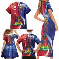 Haiti Independence Day Family Matching Short Sleeve Bodycon Dress and Hawaiian Shirt The First Black Independent Nation - Wonder Print Shop