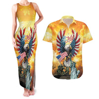United States Fourth Of July Couples Matching Tank Maxi Dress and Hawaiian Shirt Happy Independence Day
