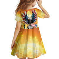 United States Fourth Of July Kid Short Sleeve Dress Happy Independence Day