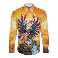 United States Fourth Of July Long Sleeve Button Shirt Happy Independence Day