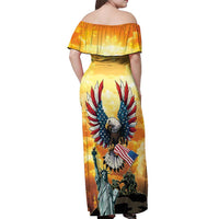 United States Fourth Of July Off Shoulder Maxi Dress Happy Independence Day