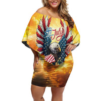 United States Fourth Of July Off Shoulder Short Dress Happy Independence Day