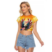 United States Fourth Of July Raglan Cropped T Shirt Happy Independence Day