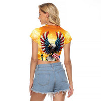 United States Fourth Of July Raglan Cropped T Shirt Happy Independence Day