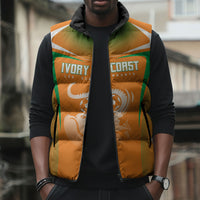 Custom Ivory Coast Football 2026 Sleeveless Puffer Jacket Go Les Elephants