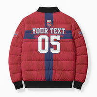 Custom Norge Football 2026 Bomber Puffer Jacket Row For Glory