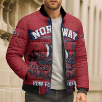 Custom Norge Football 2026 Bomber Puffer Jacket Row For Glory