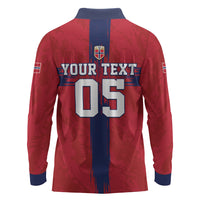 Custom Norge Football 2026 Long Sleeve Polo Shirt Row For Glory