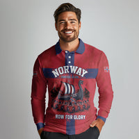 Custom Norge Football 2026 Long Sleeve Polo Shirt Row For Glory