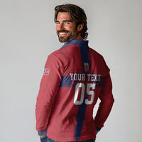 Custom Norge Football 2026 Long Sleeve Polo Shirt Row For Glory